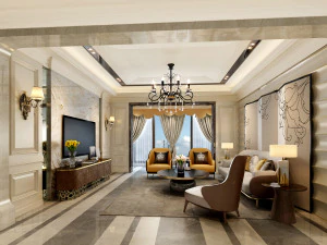 luxurious living room 3D Model