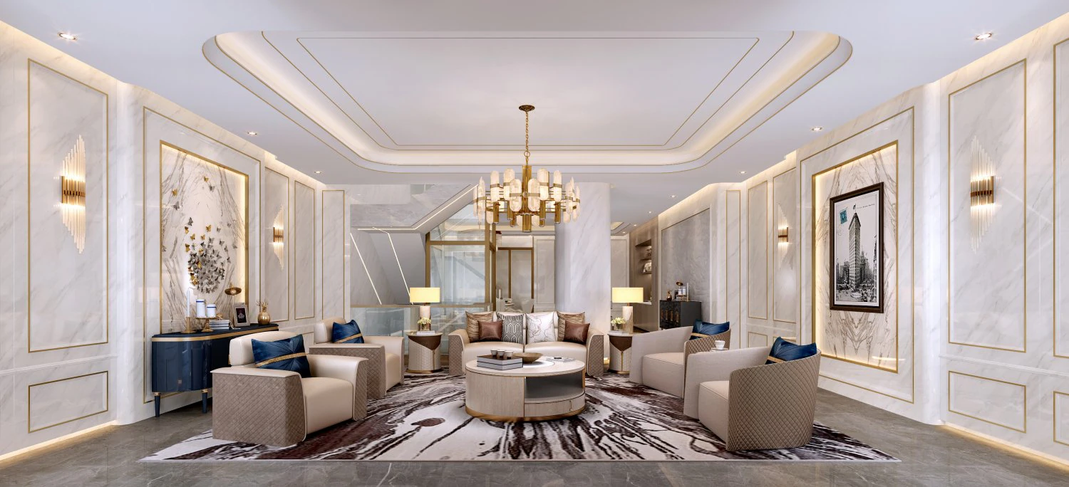luxurious living room 3D Model .c4d .max .obj .3ds .fbx .stl .blend