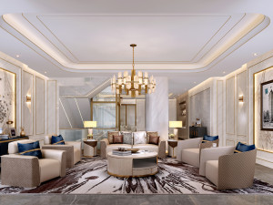 luxurious living room 3Dモデル