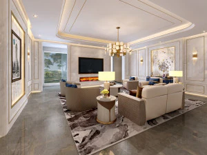 luxurious living room 3D Model