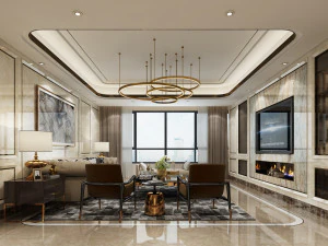 luxurious living room 3D Model