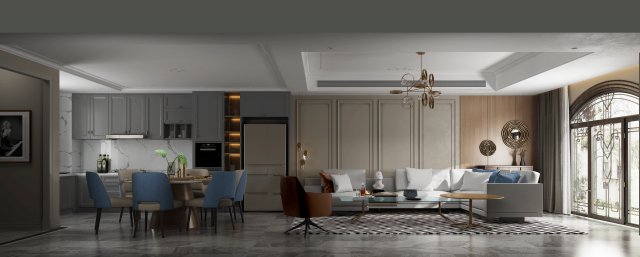 luxurious living room 3D Модель .c4d .max .obj .3ds .fbx .stl .blend 