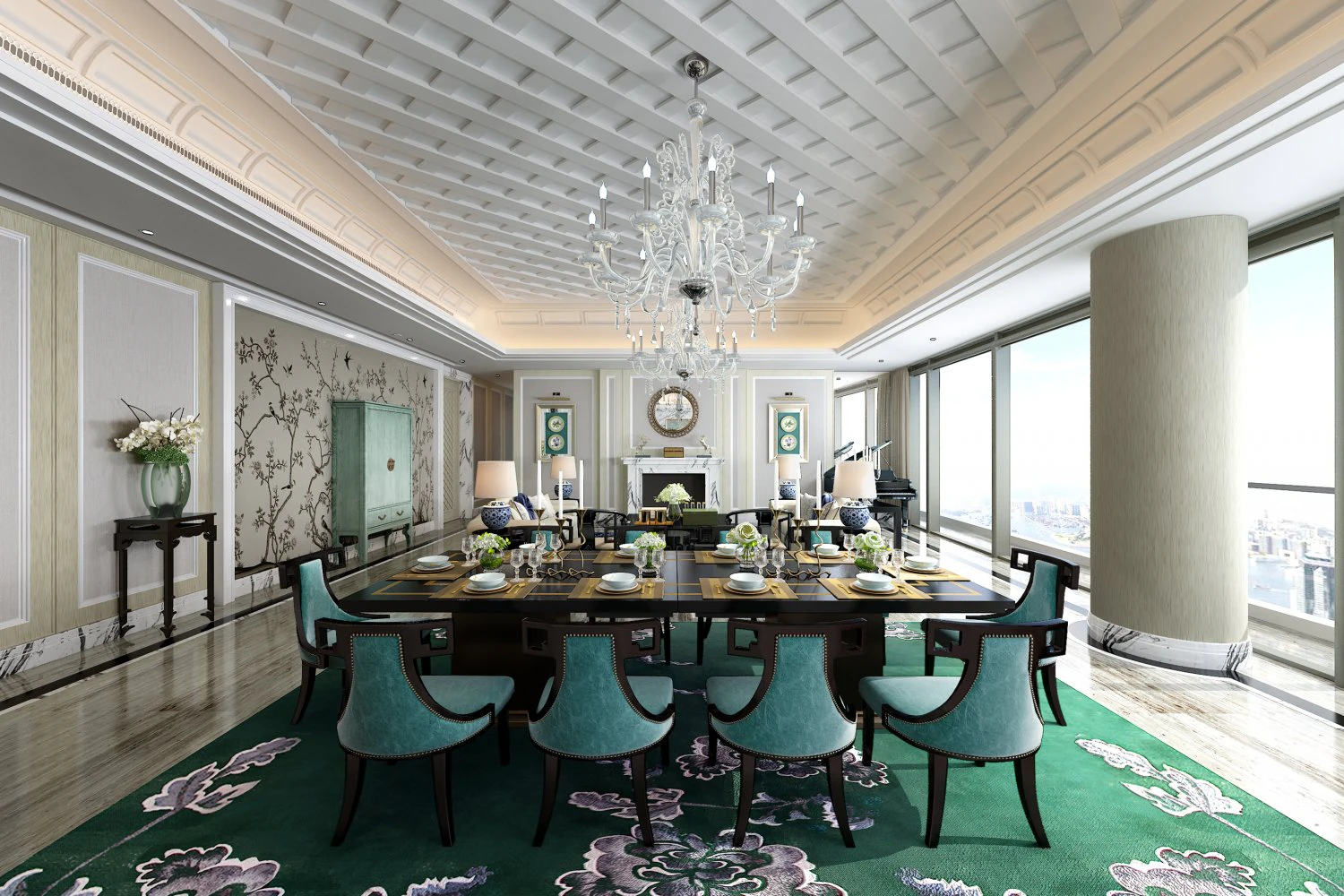 luxurious living room 3D Model .c4d .max .obj .3ds .fbx .stl .blend 