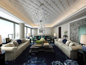 luxurious living room 3D Model