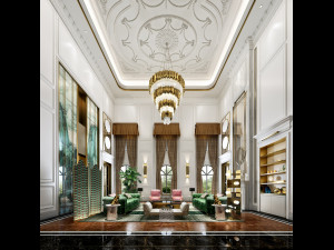 luxurious living room 3D Model