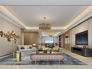 luxurious living room Modello 3D