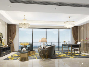 luxe woonkamer 3D Model