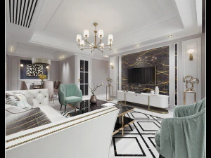 luxurious living room 3D Model