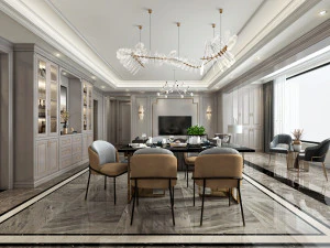 고급스러운 거실 3D 모델