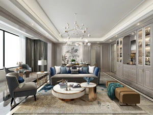 luxurious living room 3D Model