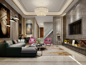 luxurious living room Modèle 3D