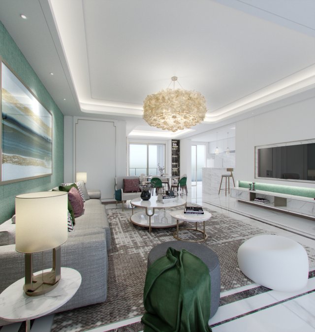luxurious living room 3D Model .c4d .max .obj .3ds .fbx .stl .blend 