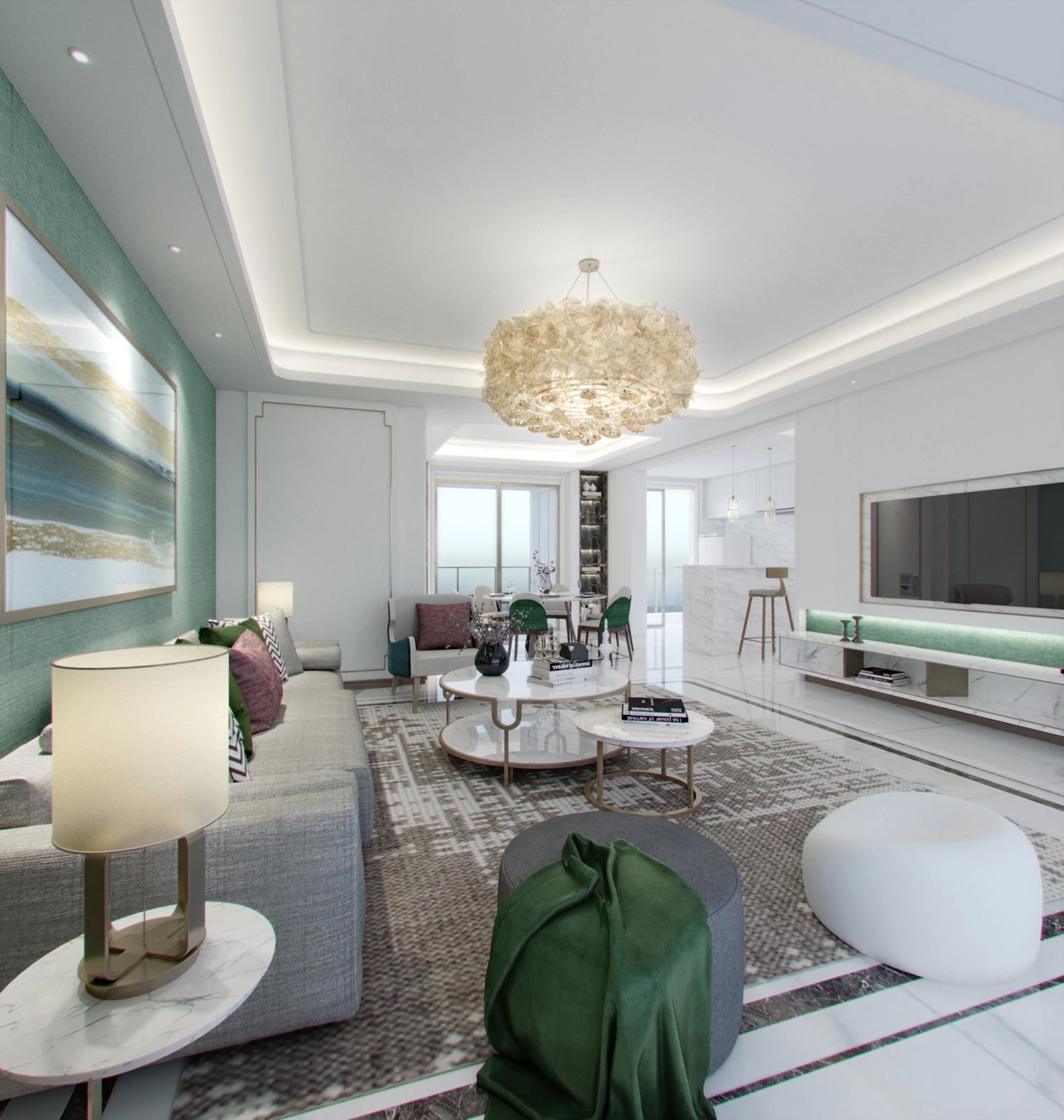 luxurious living room 3D Model .c4d .max .obj .3ds .fbx .stl .blend 