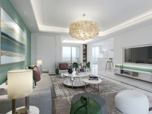 роскошная гостиная 3D Модель