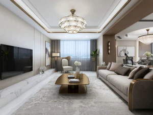 豪華なリビングルーム 3Dモデル