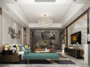 salon luxueux Modèle 3D