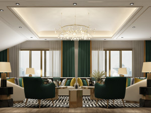luxurious living room 3D Model