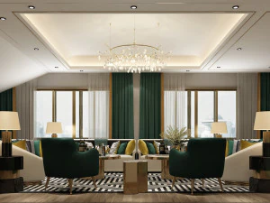 luxe woonkamer 3D Model