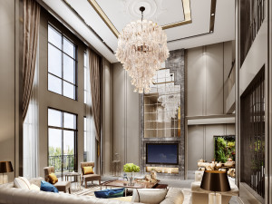 luxurious living room 3D 모델