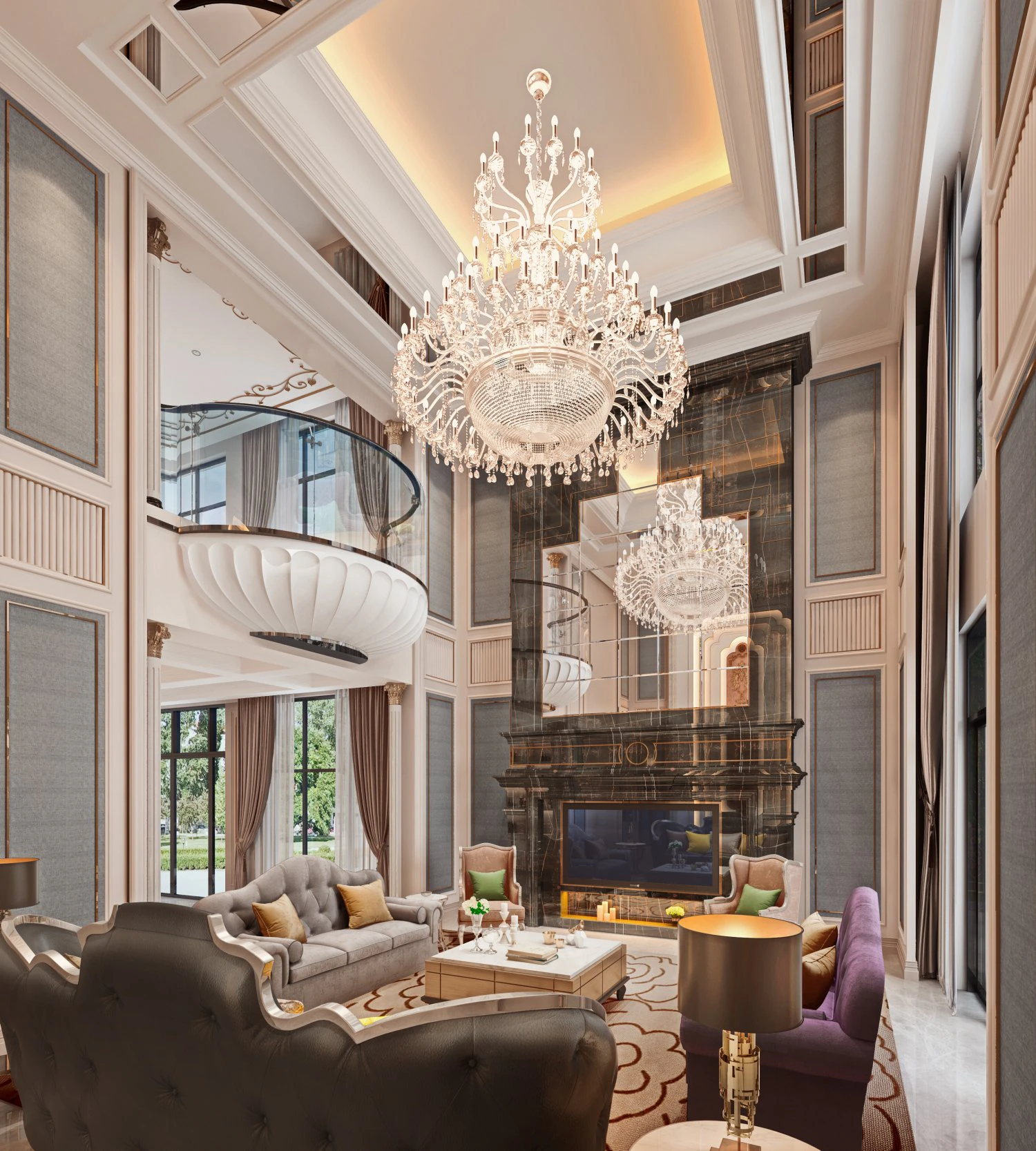 luxurious living room 3D Model .c4d .max .obj .3ds .fbx .stl .blend 