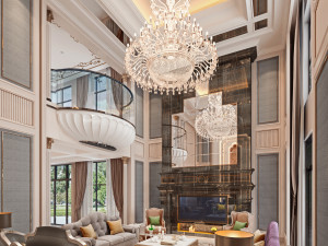 luxurious living room 3D Model