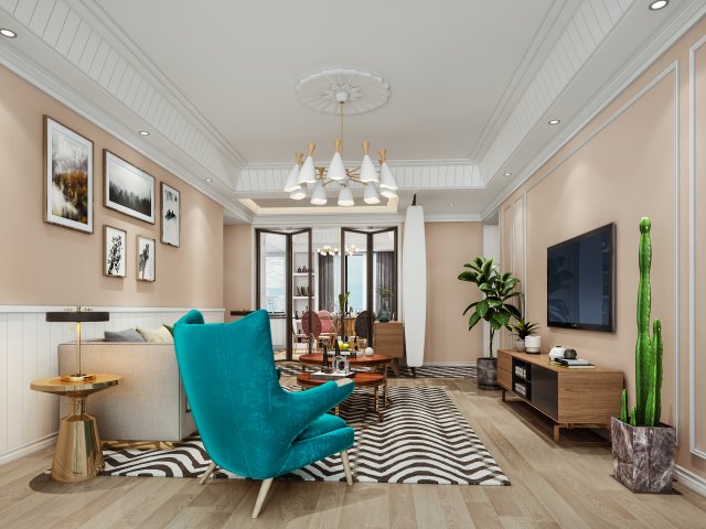 luxurious living room 3D 모델 .c4d .max .obj .3ds .fbx .stl .blend 