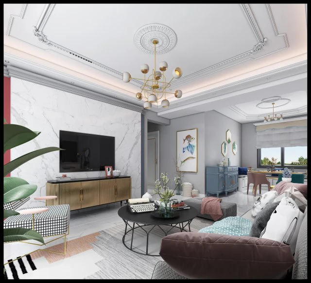 salon moderne Modèle 3D .c4d .max .obj .3ds .fbx .stl .blend