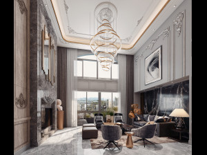 modern living room 3D Model