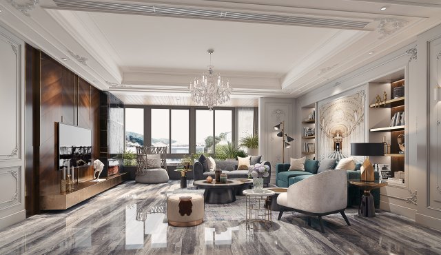 modern living room 3Dモデル .c4d .max .obj .3ds .fbx .stl .blend 