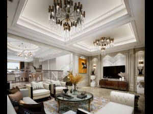 modern living room 3D 模型