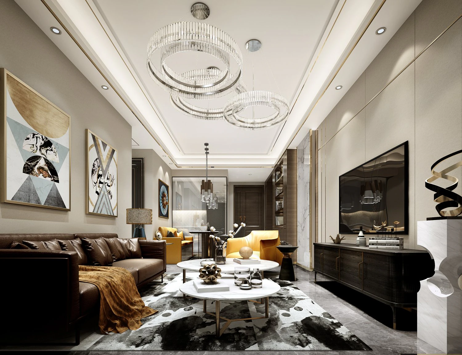 modern living room 3D Model .c4d .max .obj .3ds .fbx .stl .blend