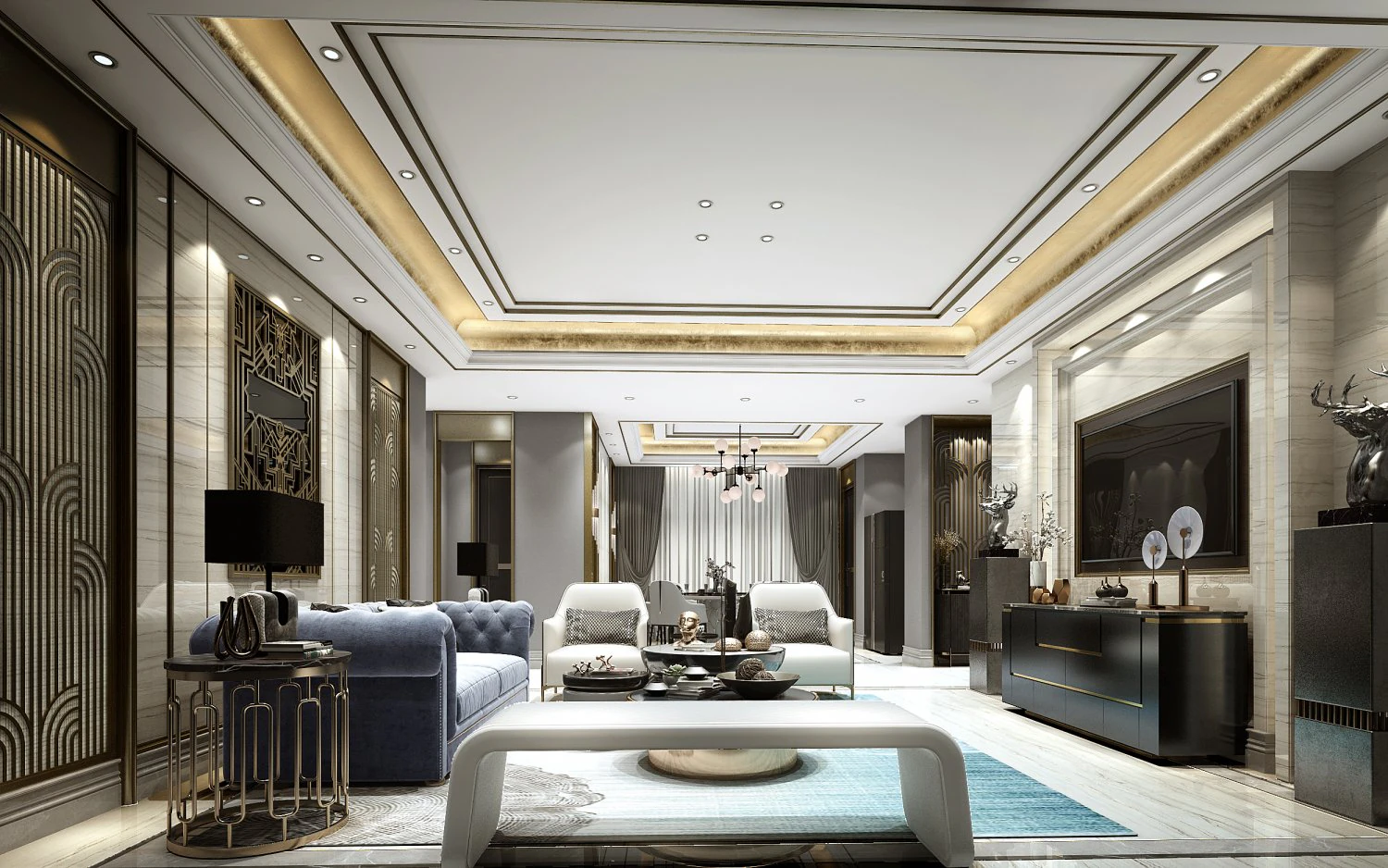 modern living room 3D Model .c4d .max .obj .3ds .fbx .stl .blend 