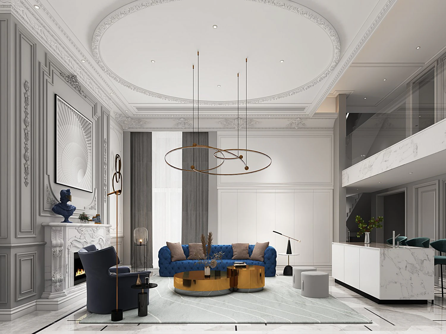 modern living room 3D Model .c4d .max .obj .3ds .fbx .stl .blend