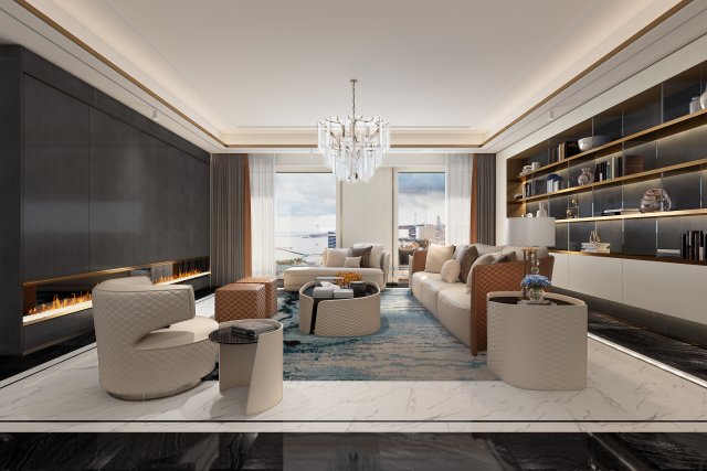modern living room 3D 모델 .c4d .max .obj .3ds .fbx .stl .blend