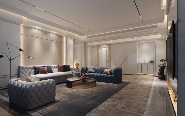 modern living room 3D मॉडल .c4d .max .obj .3ds .fbx .stl .blend 