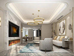 moderne woonkamer 3D Model