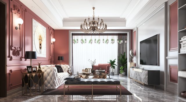 modern living room Modèle 3D .c4d .max .obj .3ds .fbx .stl .blend 