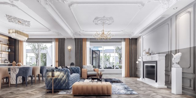 modern living room Model 3D .c4d .max .obj .3ds .fbx .stl .blend 