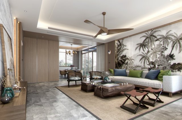 modern living room Modelo 3D .c4d .max .obj .3ds .fbx .stl .blend 