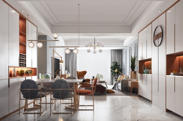 modern living room 3D-Modell .c4d .max .obj .3ds .fbx .stl .blend 
