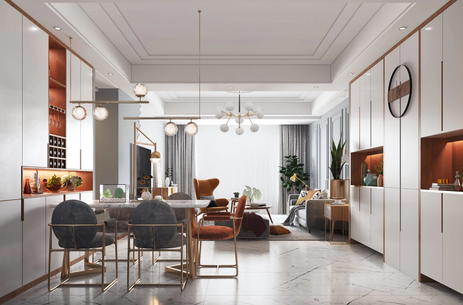 modern living room 3D Model .c4d .max .obj .3ds .fbx .stl .blend 