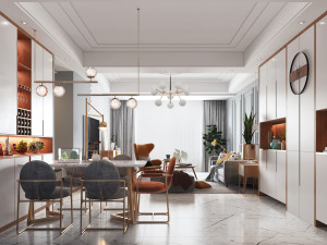 modern living room 3D 模型