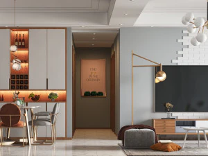 modern living room 3D Model