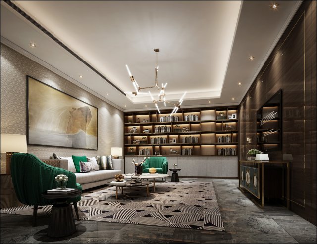 modern living room Modello 3D .c4d .max .obj .3ds .fbx .stl .blend