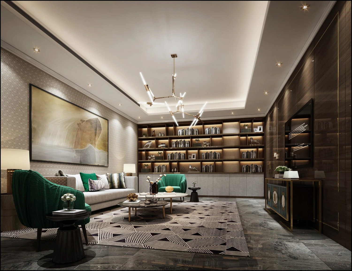modern living room 3D Model .c4d .max .obj .3ds .fbx .stl .blend 