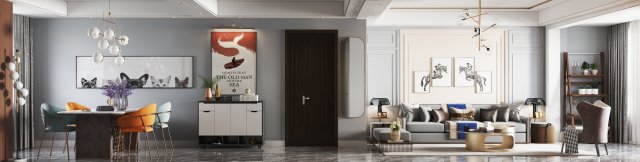 modern living room 3D Модель .c4d .max .obj .3ds .fbx .stl .blend