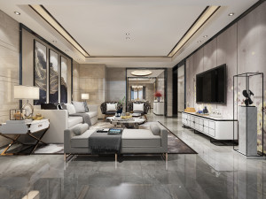 modern living room 3D Model