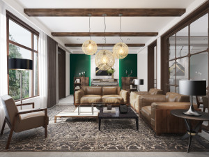 modern living room 3D Model