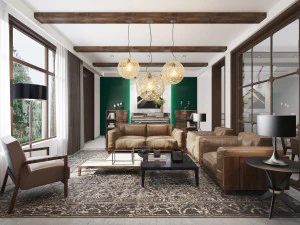 современная гостиная 3D Модель