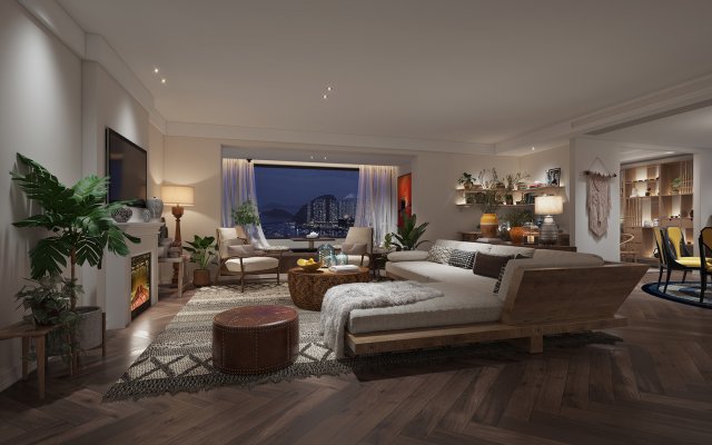modern living room Modelo 3D .c4d .max .obj .3ds .fbx .stl .blend 